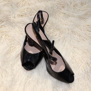 FRANCO SARTO BLACK PATENT LEATHER HIGH HEELS